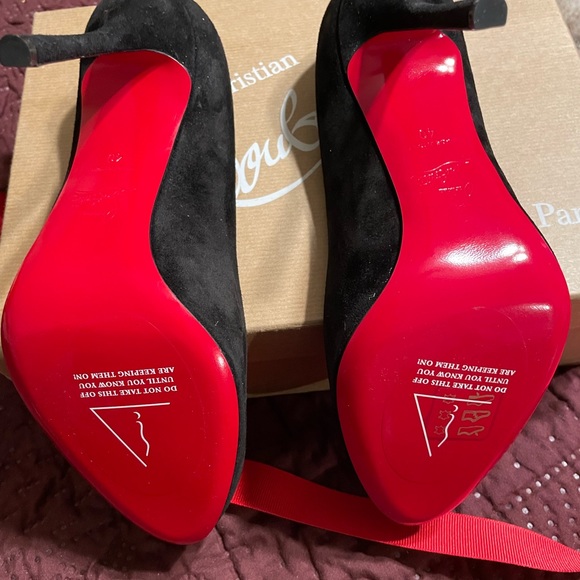 Authentic Dolly Black suede pump Christian Louboutin . Heel height 100mm - Picture 6 of 8
